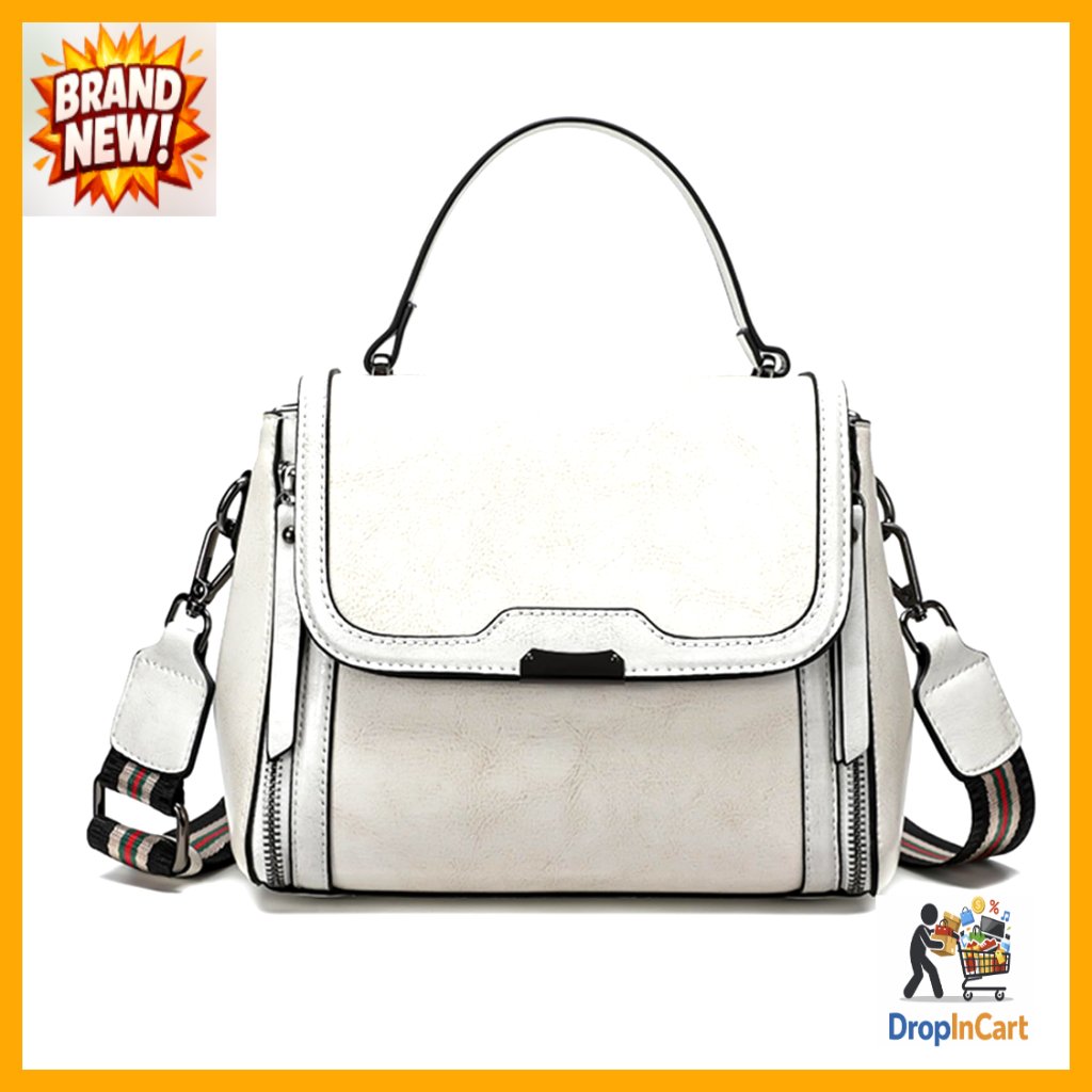 Oil Wax Leather Crossbody Bag Removable Strap Elegant Minimal Chic Everyday